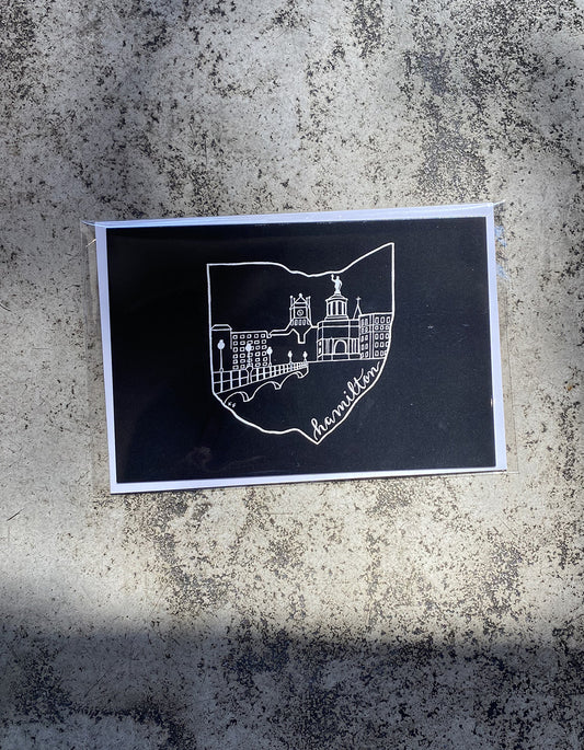 Hamilton, Ohio Skyline Greeting Card