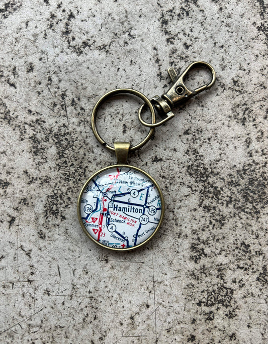 Hamilton Map Keychain