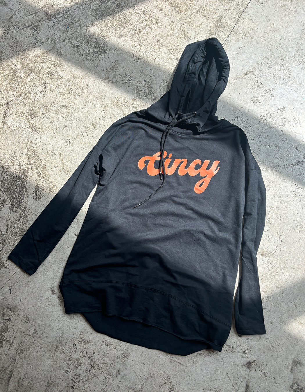 Cincy Script Women's Hooded Long Sleeve