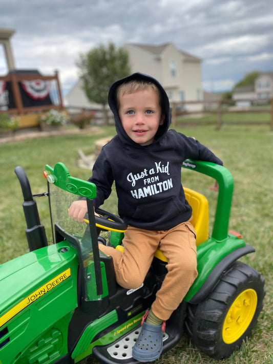 Toddler Just a Kid From Hamilton Hoodie