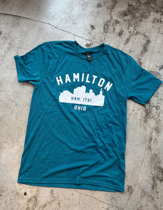 Hamilton Est 1791 Teal Skyline Shirt