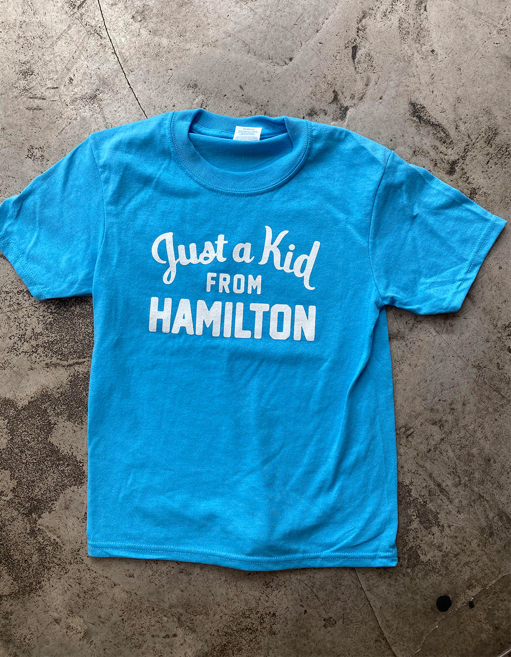 Just a Kid From Hamilton Youth Blue Shirt